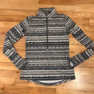 Women's Nike Pro Dry Fit Half Zip Pull Over - Grey and Black - Size Medium